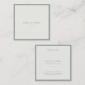 Carte De Visite Carré Chic Professional Clean Design Modèle vert (Devant / Derrière)