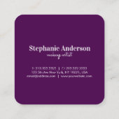 Carte De Visite Carré Chic professionnel Bourgogne et rose Monogramme (Dos)