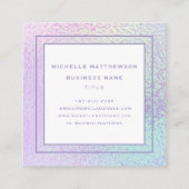 Carte De Visite Carré Chic professionnel holographique branché (Dos)