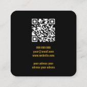 Carte De Visite Carré Chic QR Code lumière parties scintillant bling pro (Dos)