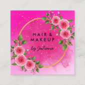 Carte De Visite Carré Chic Rose Frame Floral Blush Rose Business (Devant)