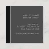 Carte De Visite Carré Chic tendance moderne Rouge Floral Designer Stylis (Dos)