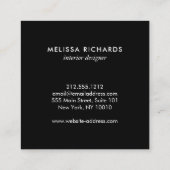 Carte De Visite Carré Chic Tropical Print Aquarelle Designer Vert (Dos)