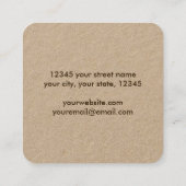 Carte De Visite Carré Chic Vert brossé métal (Dos)