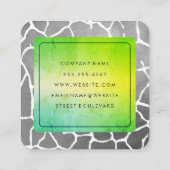 Carte De Visite Carré Chic Vert texture Motif gris (Dos)