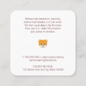 Carte De Visite Carré Chien assis | Entraîneur de chiens (Dos)