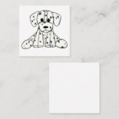 Carte De Visite Carré Chien en dalmate dessin simple noir (Devant / Derrière)