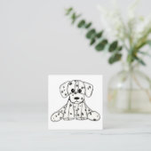 Carte De Visite Carré Chien en dalmate dessin simple noir (Debout devant)