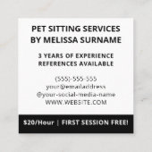 Carte De Visite Carré Chien gris italien - Services pour animaux de comp (Dos)