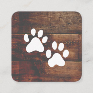 Carte De Visite Carré Chien Groomer   Formateur   Pâtes   Bois