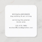 Carte De Visite Carré Chien jaune moderne marchant Chien marchant Marche (Dos)