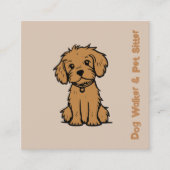 Carte De Visite Carré Chien professionnel Walker Animaux de compagnie Si (Devant)