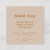 Carte De Visite Carré Chien professionnel Walker Animaux de compagnie Si (Dos)