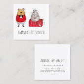 Carte De Visite Carré Chien Sitter Chat Sitter Services pour animaux de  (Devant / Derrière)
