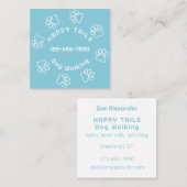 Carte De Visite Carré Chien Walker Empreinte de patte Circle été Ciel bl (Devant / Derrière)