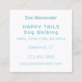 Carte De Visite Carré Chien Walker Empreinte de patte Circle été Ciel bl (Dos)