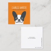 Carte De Visite Carré Chiffre de taureau français | Chien mignon | Soins (Devant / Derrière)