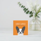 Carte De Visite Carré Chiffre de taureau français | Chien mignon | Soins (Debout devant)