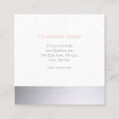 Carte De Visite Carré Chimmer argent rose clair classique professionnel (Dos)