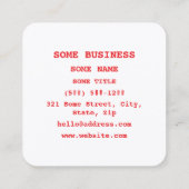 Carte De Visite Carré Chinese Hello! 你好! Ni Hao! (Dos)