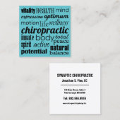 Carte De Visite Carré Chiropractic Word Collage Chiropractic (Devant / Derrière)
