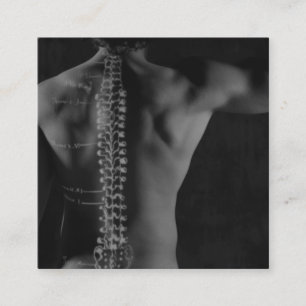 Carte De Visite Carré Chiropractie de photo de recouvrement de dessin