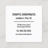 Carte De Visite Carré Chiroprakteur latéral de logo d'épine (Dos)