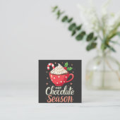 Carte De Visite Carré Chocolat chaud saison Amateurs de Noël (Debout devant)