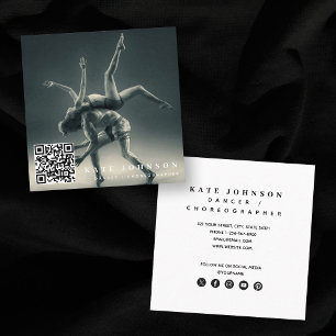 Carte De Visite Carré Chorégraphe danseuse Photo QR Code Médias sociaux