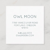 Carte De Visite Carré Chouette Lune Mystique Boho mignonne (Dos)