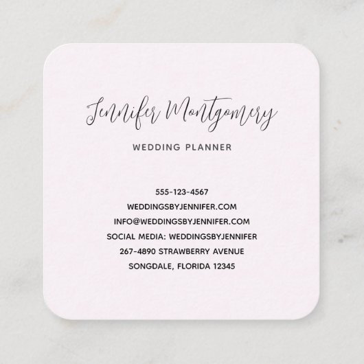 Carte De Visite Carré Chouettes amoureuses Assis sur une branche d'arbre (Dos)