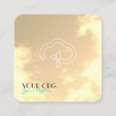 Carte De Visite Carré Christian Eternal Life Cross & Cloud (Devant)