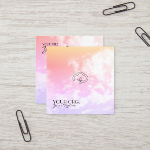 Carte De Visite Carré Christian Eternal Life Cross & Cloud