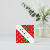 Carte De Visite Carré Christmas Tree Red Thank You (Debout devant)