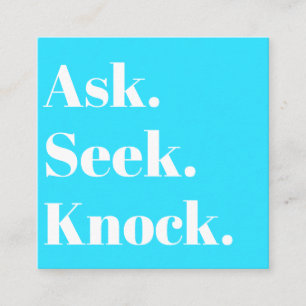 Carte De Visite Carré Church Business QR code Promotionnel Blue