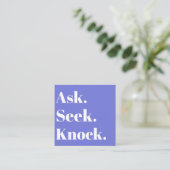 Carte De Visite Carré Church Business QR code promotionnel violet (Debout devant)