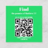 Carte De Visite Carré Church Business QR code Promotionnels Green (Dos)