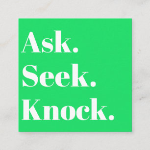 Carte De Visite Carré Church Business QR code Promotionnels Green