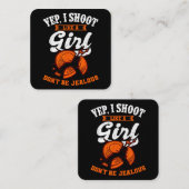 Carte De Visite Carré Cible Argile Tirer Yep, Je Tirer Comme Une Fille C (Devant / Derrière)