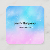 Carte De Visite Carré Ciel dégradé rose et bleu pastel (Devant)