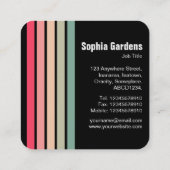 Carte De Visite Carré Cinq bandes - Couleurs 01 - Noir (Dos)