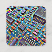 Carte De Visite Carré Circuitrie colorée (Devant)