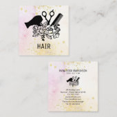 Carte De Visite Carré *~* Ciseau Floral Combe Fleur Sèche Parties scinti (Devant / Derrière)