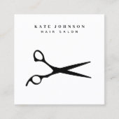 Carte De Visite Carré Ciseaux à cheveux Barber QR Code Code Business Log (Devant)