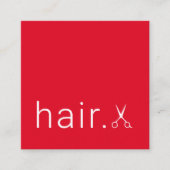 Carte De Visite Carré Ciseaux blancs rouges minimes élégants (Devant)