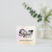 Carte De Visite Carré *~* Ciseaux cardiaques Sèche-Parties scintillant c (Debout devant)