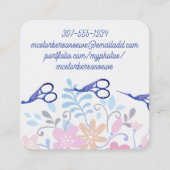 Carte De Visite Carré Ciseaux de cigogne couture couturière altération c (Dos)
