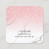 Carte De Visite Carré Ciseaux de parties scintillant or rose moderne cis (Dos)