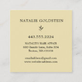 Carte De Visite Carré Ciseaux noir et or en marbre coiffeuse (Dos)