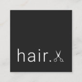 Carte De Visite Carré Ciseaux noirs blancs minimes élégants (Devant)